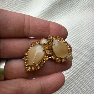 Elegant Gold and Cream Teardrop Earrings